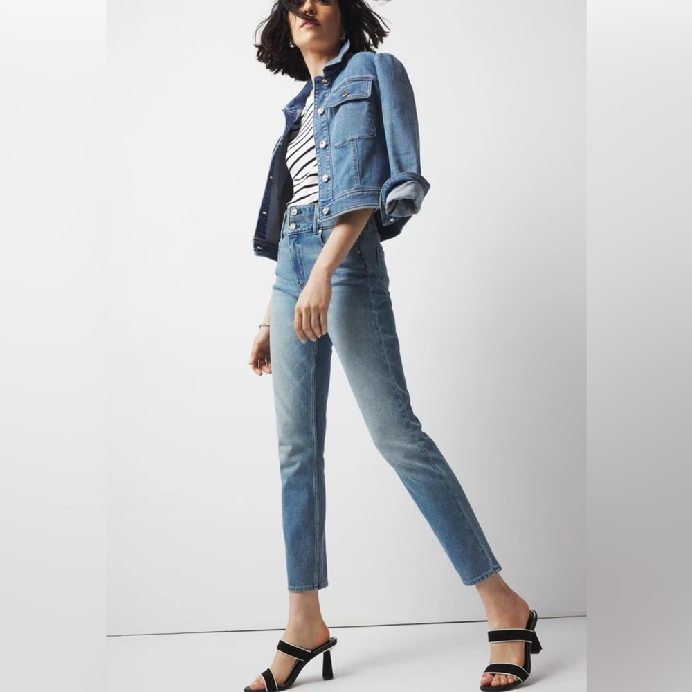 WHBM Extra High-Rise Double Waistband Slim Ankle Jean